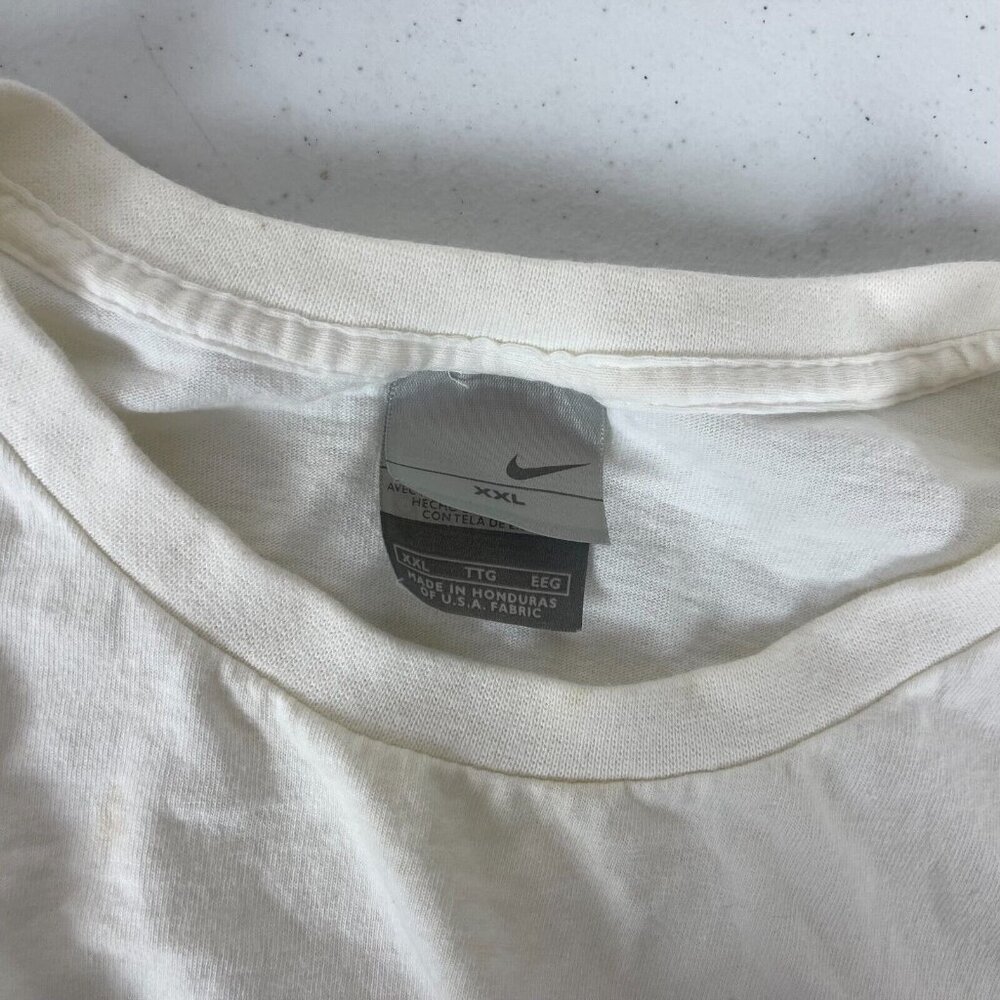 Vintage Nike Basic T Shirt Mens Size 2XL White Embroidered Swoosh Logo Y2K - Picture 4 of 4